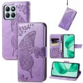 For Honor X8b Butterfly Love Flower Embossed Leather Phone Case(Light Purple)