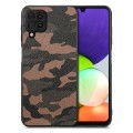For Samsung Galaxy A22 4G Camouflage Leather Back Cover Phone Case(Brown)