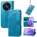 For Realme 12 Butterfly Love Flower Embossed Leather Phone Case(Blue)