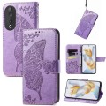 For Honor X6A Butterfly Love Flower Embossed Leather Phone Case(Lavender)