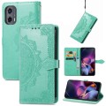 For Motorola Moto G Stylus 5G 2024 Mandala Flower Embossed Leather Phone Case(Green)