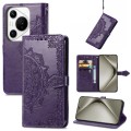 For Huawei Pura 70 Mandala Flower Embossed Leather Phone Case(Purple)