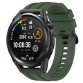 For Huawei Watch Buds Long & Short Sports Solid Color Silicone Watch Band Set(Dark Green)