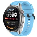 For Honor Watch GS 3i Long & Short Sports Solid Color Silicone Watch Band Set(Sky Blue)