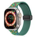 For Apple Watch 8 41mm Rainbow Dots Silicone Magnetic Black Buckle Watch Band(Green)