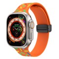 For Apple Watch SE 2022 40mm Rainbow Dots Silicone Magnetic Black Buckle Watch Band(Orange)