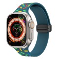 For Apple Watch 4 44mm Rainbow Dots Silicone Magnetic Black Buckle Watch Band(Blue)