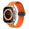 For Apple Watch 2 38mm Rainbow Dots Silicone Magnetic Black Buckle Watch Band(Orange)