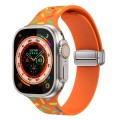 For Apple Watch SE 2022 40mm Rainbow Dots Silicone Magnetic Buckle Watch Band(Orange)
