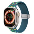For Apple Watch SE 2022 40mm Rainbow Dots Silicone Magnetic Buckle Watch Band(Blue)