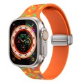 For Apple Watch 4 40mm Rainbow Dots Silicone Magnetic Buckle Watch Band(Orange)