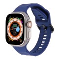 For Apple Watch Ultra 49mm Ripple Silicone Sports Watch Band(Dark Blue)