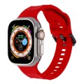 For Apple Watch SE 2022 44mm Ripple Silicone Sports Watch Band(Red)