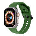For Apple Watch SE 2022 44mm Ripple Silicone Sports Watch Band(Army Green)