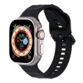 For Apple Watch SE 44mm Ripple Silicone Sports Watch Band(Black)