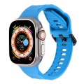 For Apple Watch SE 44mm Ripple Silicone Sports Watch Band(Sky Blue)