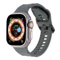 For Apple Watch 5 44mm Ripple Silicone Sports Watch Band(Dark Grey)