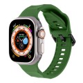 For Apple Watch 4 44mm Ripple Silicone Sports Watch Band(Army Green)