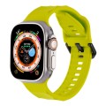 For Apple Watch 42mm Ripple Silicone Sports Watch Band(Fluorescent Green)