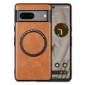 For Google Pixel 7 Solid Color Leather Skin Back Cover Phone Case(Brown)