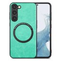 For Samsung Galaxy S22+ 5G Solid Color Leather Skin Back Cover Phone Case(Green)