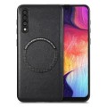For Samsung Galaxy A50 Solid Color Leather Skin Back Cover Phone Case(Black)
