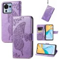 For ZTE Blade V50 Vita Butterfly Love Flower Embossed Leather Phone Case(Light Purple)