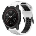 For Garmin Fenix 7 Pro 47mm 22mm Two-Color Reverse Buckle Silicone Watch Band(White+Black)