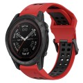 For Garmin Fenix 7 Pro 47mm 22mm Two-Color Reverse Buckle Silicone Watch Band(Red+Black)