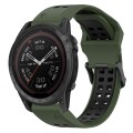 For Garmin Fenix 7 Pro 47mm 22mm Two-Color Reverse Buckle Silicone Watch Band(Army Green+Black)