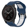 For Garmin Fenix 7 Pro 47mm 22mm Two-Color Reverse Buckle Silicone Watch Band(Blue+White)
