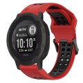 For Garmin  Instinct 2 Solar 22mm Two-Color Reverse Buckle Silicone Watch Band(Red+Black)