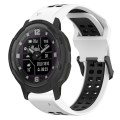 For Garmin Instinct Crossover 22mm Two-Color Reverse Buckle Silicone Watch Band(White+Black)