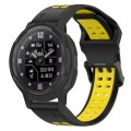 For Garmin Instinct Crossover 22mm Two-Color Reverse Buckle Silicone Watch Band(Black+Yellow)