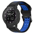 For Garmin Instinct Crossover 22mm Two-Color Reverse Buckle Silicone Watch Band(Black+Blue)