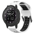 For Garmin Instinct Crossover Solar 22mm Two-Color Reverse Buckle Silicone Watch Band(White+Black)