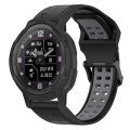 For Garmin Instinct Crossover Solar 22mm Two-Color Reverse Buckle Silicone Watch Band(Black+Grey)