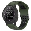 For Garmin Instinct Crossover Solar 22mm Two-Color Reverse Buckle Silicone Watch Band(Army Green+Bla