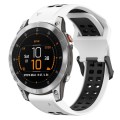 For Garmin Epix Gen 2 22mm Two-Color Reverse Buckle Silicone Watch Band(White+Black)