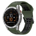 For Garmin Epix Gen 2 22mm Two-Color Reverse Buckle Silicone Watch Band(Army Green+Black)