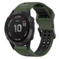 For Garmin Fenix 6 Pro 22mm Two-Color Reverse Buckle Silicone Watch Band(Army Green+Black)