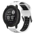For Garmin Instinct 2 22mm Two-Color Reverse Buckle Silicone Watch Band(White+Black)
