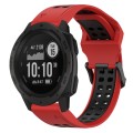 For Garmin Instinct 22mm Two-Color Reverse Buckle Silicone Watch Band(Red+Black)