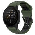 For Garmin Forerunner 955 22mm Two-Color Reverse Buckle Silicone Watch Band(Army Green+Black)