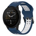 For Garmin Forerunner 955 22mm Two-Color Reverse Buckle Silicone Watch Band(Blue+White)