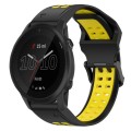 For Garmin Forerunner 945 22mm Two-Color Reverse Buckle Silicone Watch Band(Black+Yellow)