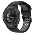 For Garmin Instinct 2X Solar 26mm Two-Color Reverse Buckle Silicone Watch Band(Black+Grey)