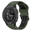 For Garmin Instinct 2X Solar 26mm Two-Color Reverse Buckle Silicone Watch Band(Army Green+Black)