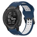 For Garmin Instinct 2X Solar 26mm Two-Color Reverse Buckle Silicone Watch Band(Blue+White)
