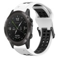For Garmin D2 Delta PX 26mm Two-Color Reverse Buckle Silicone Watch Band(White+Black)